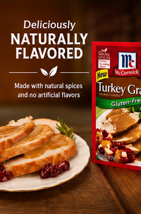 McCormick Gluten Free Turkey Gravy Mix Seasoning Packets 0.88 oz