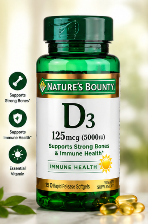 Nature's Bounty Vitamin D 5000 IU Softgels