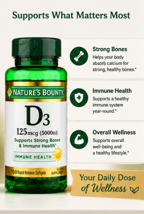 Nature's Bounty Vitamin D 5000 IU Softgels