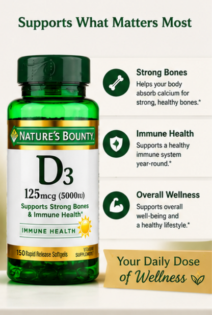 Nature's Bounty Vitamin D 5000 IU Softgels