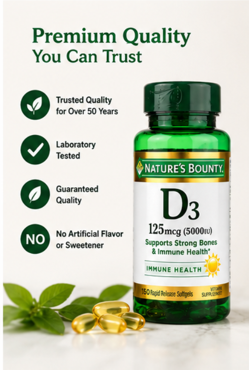 Nature's Bounty Vitamin D 5000 IU Softgels