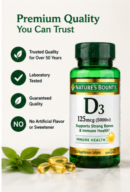 Nature's Bounty Vitamin D 5000 IU Softgels