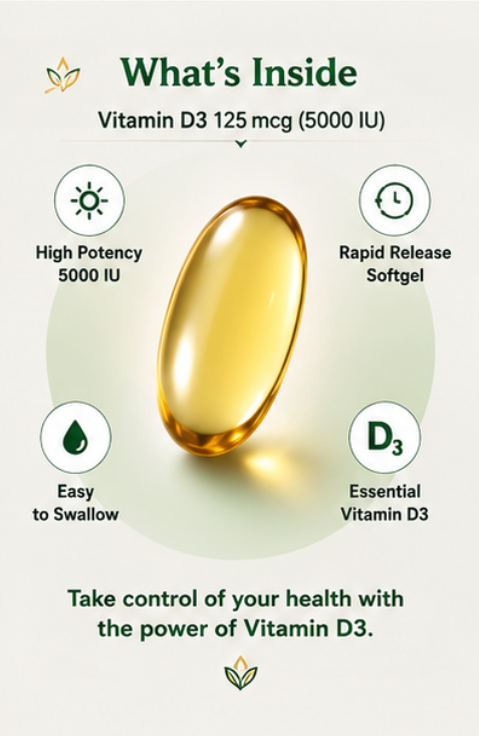 Nature's Bounty Vitamin D 5000 IU Softgels