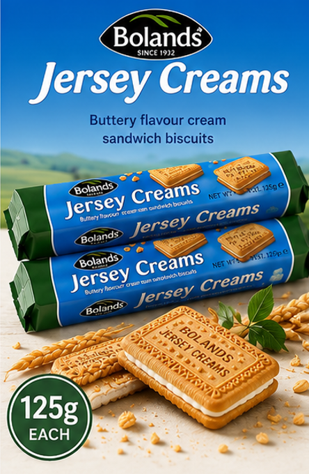 Bolands Jersey Creams Irish Butter Flavored Cream Filled Biscuits per bag 4.41 oz