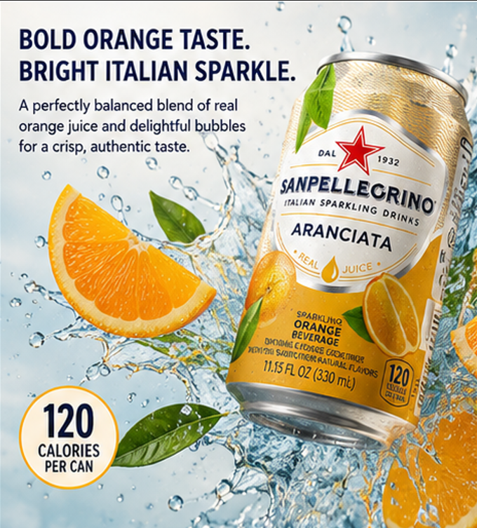 San Pellegrino Orange Italian Sparkling Drinks Cans 11.15 fl oz