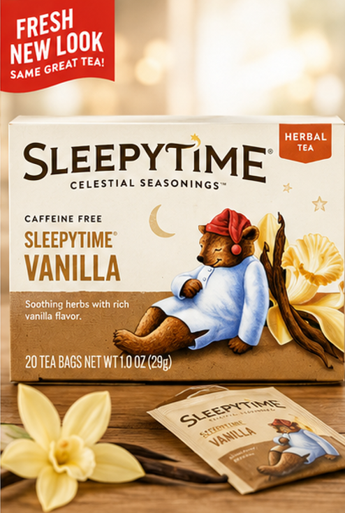 Celestial Seasonings Sleepytime Vanilla Tea Bags Herbal Tea Vanilla Flavor 20 ct