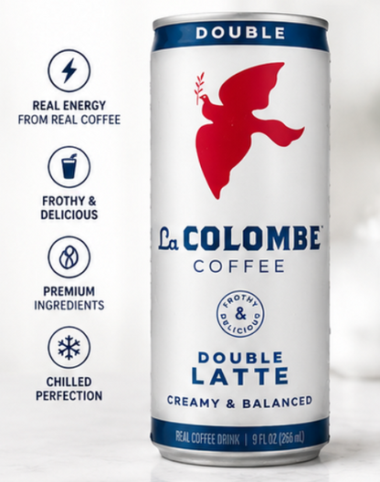 La Colombe Double Shot Draft Latte Cold-Pressed Espresso and Frothed Milk 9 Fluid oz Ready to Drink Grab And Go Coffee