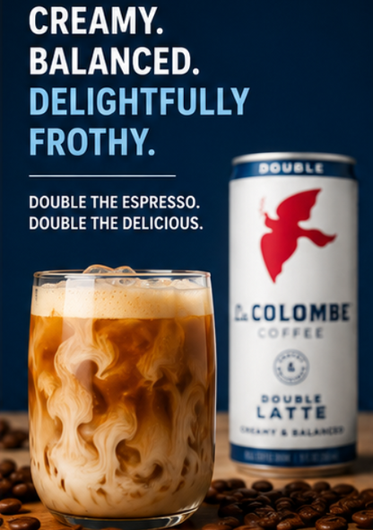 La Colombe Double Shot Draft Latte Cold-Pressed Espresso and Frothed Milk 9 Fluid oz Ready to Drink Grab And Go Coffee