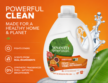 Seventh Generation Liquid Laundry Detergent Fresh Citrus Scent 60 Loads 90 oz