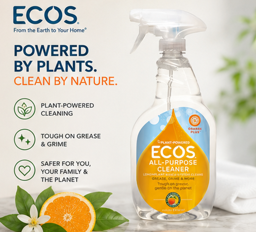 Earth Friendly Products All Purpose Spray Cleaner Orange Scent Multi-Surface Cleaner Plant-Based Formula 22 oz