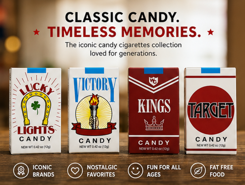 World's King Size Candy Cigarettes Sugar Candy 12 Packs