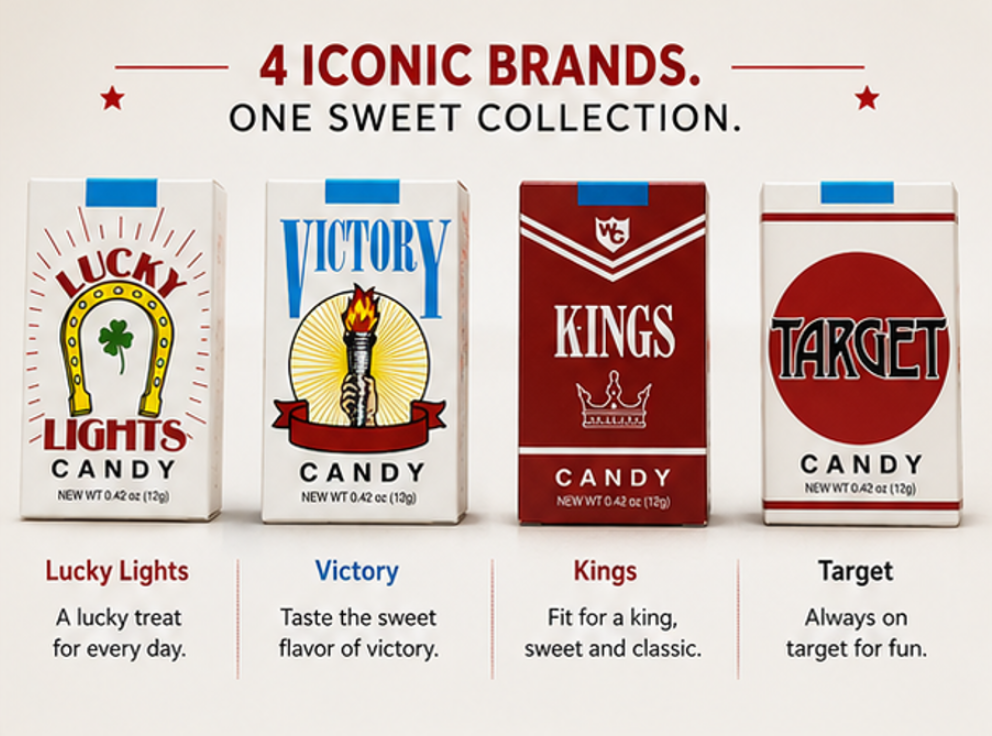 World's King Size Candy Cigarettes Sugar Candy 12 Packs
