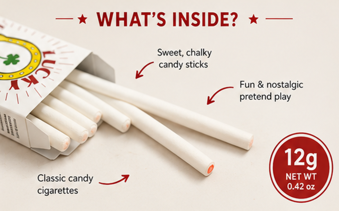 World's King Size Candy Cigarettes Sugar Candy 12 Packs