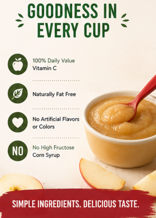 Santa Cruz ORGANIC Apple Sauce 6- Cups 4 oz