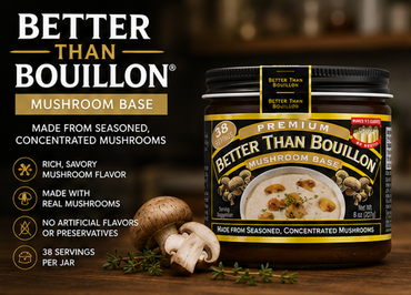 Better Than Bouillon Premium Mushroom Base Made from Seasoned & Concentrated Mushrooms Makes 9.5 Quarts of Broth 38 Servings 8 oz