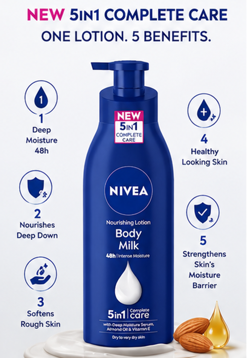 NIVEA Nourishing Body Milk Lotion for Very Dry Skin 400ml