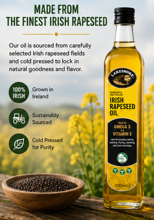 Lakeshore Irish Cold Pressed Extra Virgin Rapeseed Oil 8.82 oz