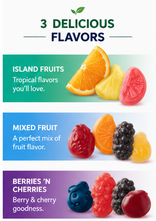 Welch's Zero Sugar Fruity Bites Variety Pack - Mixed Fruit, Berries 'N Cherries & Island Fruit, 3 oz Packs