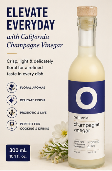 O Olive Oil California Champagne Vinegar 10.1 fl oz