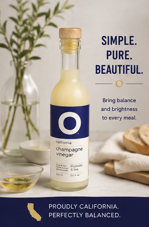 O Olive Oil California Champagne Vinegar 10.1 fl oz