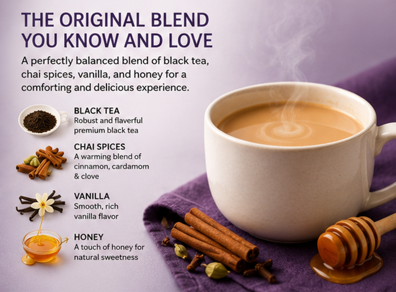 Oregon Chai Original Chai Tea Latte Mix Instant 24 Packets (Pack of 3)