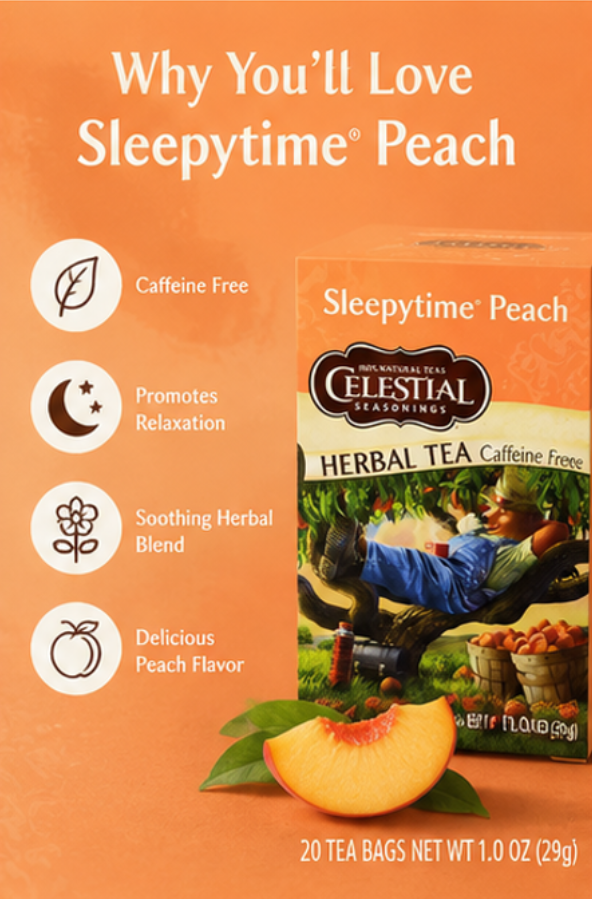 Celestial Seasonings Herbal Tea Sleepytime Peach (Pack of 2)