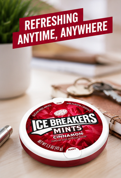Ice Breakers Sugar Free Mints Cinnamon 1.5 oz