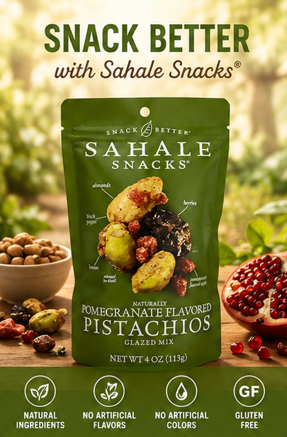 Sahale Snacks Glazed Mix Naturally Pomegranate Flavored Pistachios 4 oz (Pack of 2)