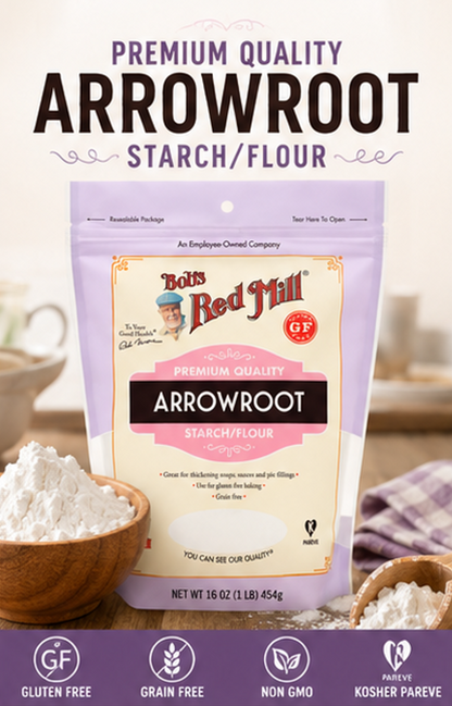 Bob's Red Mill Arrowroot Starch/Flour Gluten Free Cooking and Baking Thickener Cornstarch Substitute 16 oz