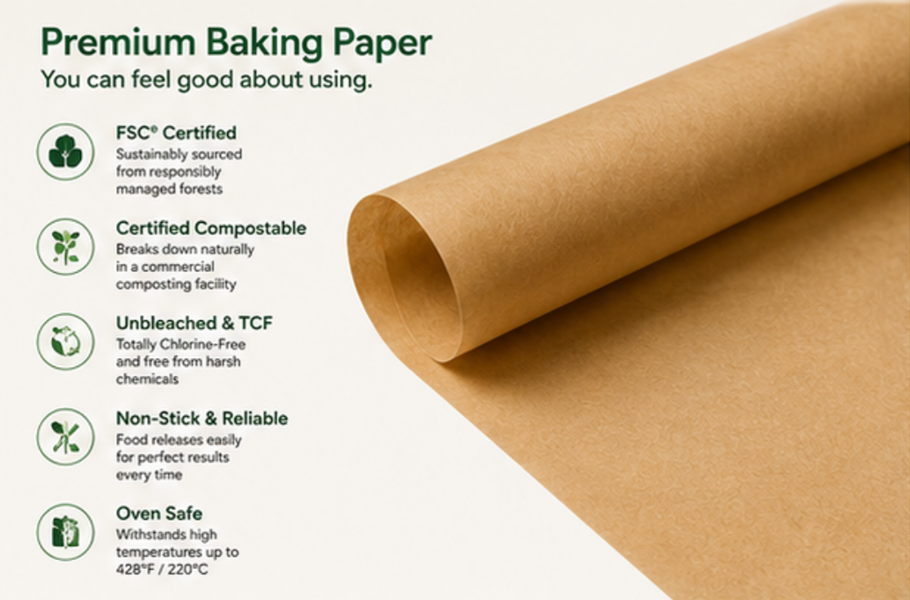 If You Care Parchment Baking Paper Unbleached Chlorine Free Greaseproof Silicone Coated 70 Sq Ft Roll Standard Size Fits 13 Inch Pans