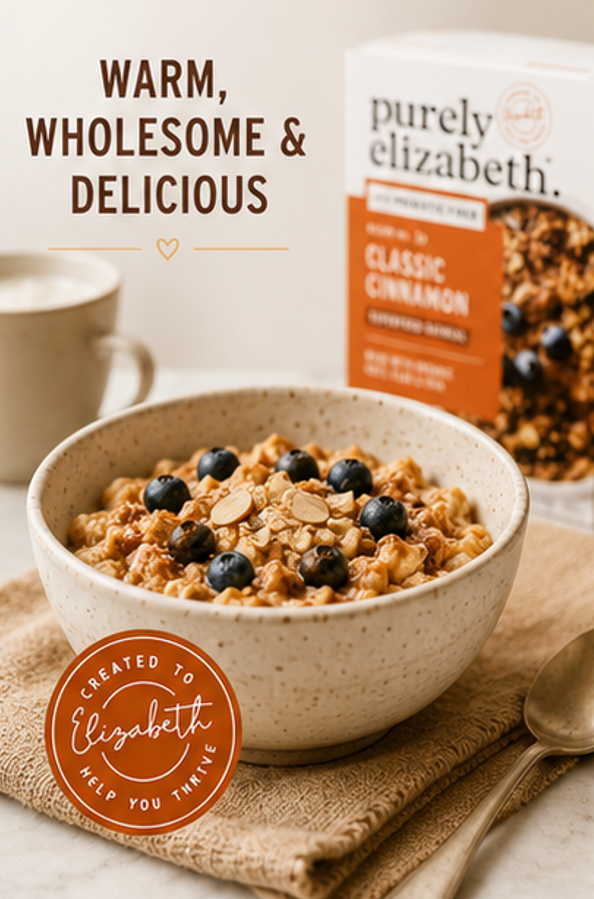 Purely Elizabeth Superfood Vegan Oatmeal Classic Cinnamon 9.12 Oz 6 Packets