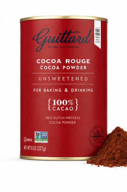 Guittard Cocoa Powder Unsweetened Rouge Red Dutch Process Can 8 oz Guittard