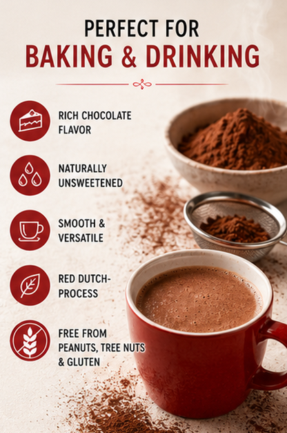 Guittard Cocoa Powder Unsweetened Rouge Red Dutch Process Can 8 oz Guittard