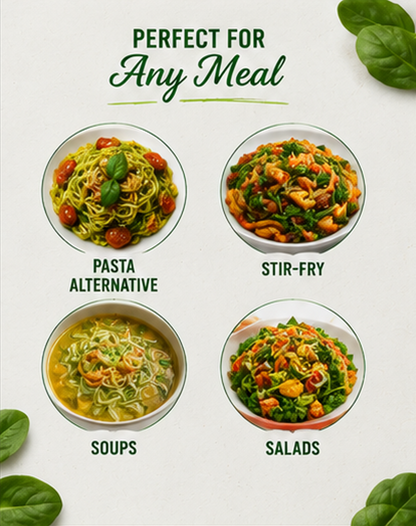 Miracle Noodle Spinach Angel Hair Pasta Shirataki Noodles Keto Vegan Gluten-Free Paleo Low Calorie Low Carb Soy Free Non-GMO Konjac 7 oz