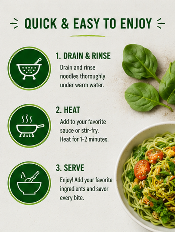 Miracle Noodle Spinach Angel Hair Pasta Shirataki Noodles Keto Vegan Gluten-Free Paleo Low Calorie Low Carb Soy Free Non-GMO Konjac 7 oz