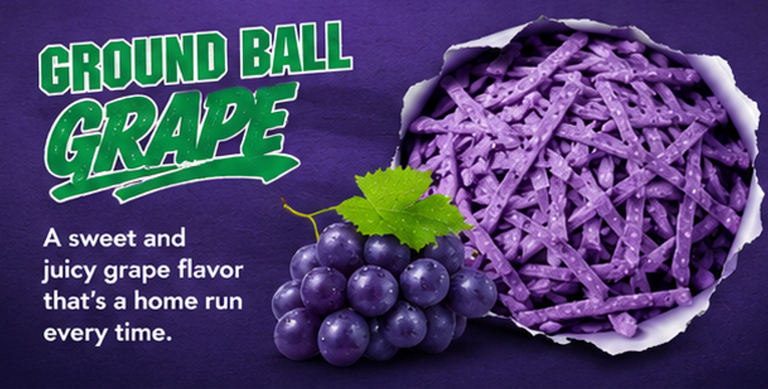 Big League Chew Ground Ball Grape Chewing Gum Bags 2.12 oz