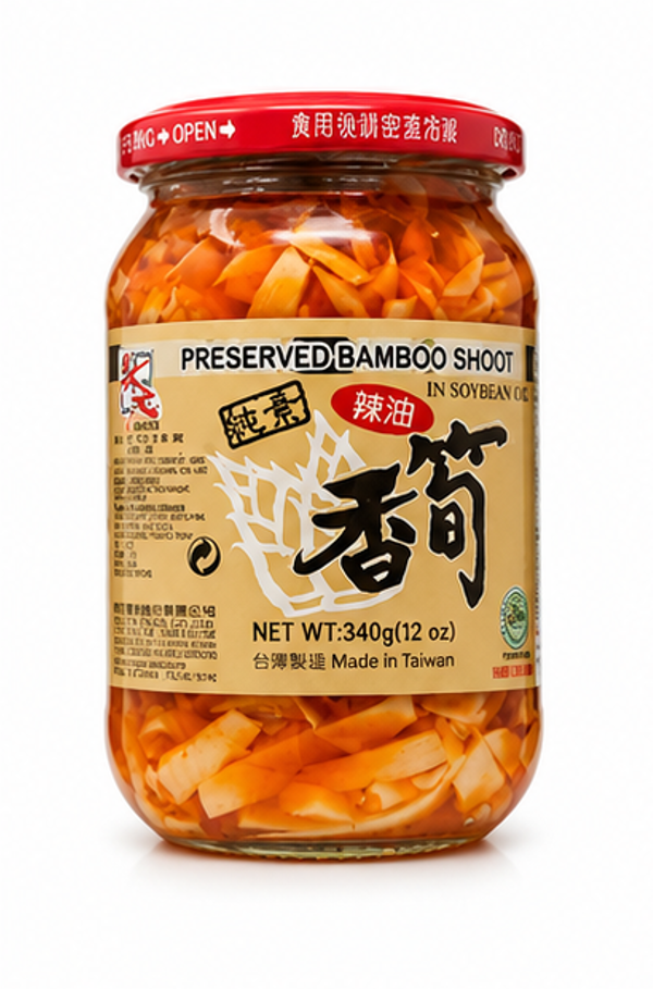 Master Sauce Preserved Crispy Chili Bamboo Shoot in Soybean Oil 12 oz