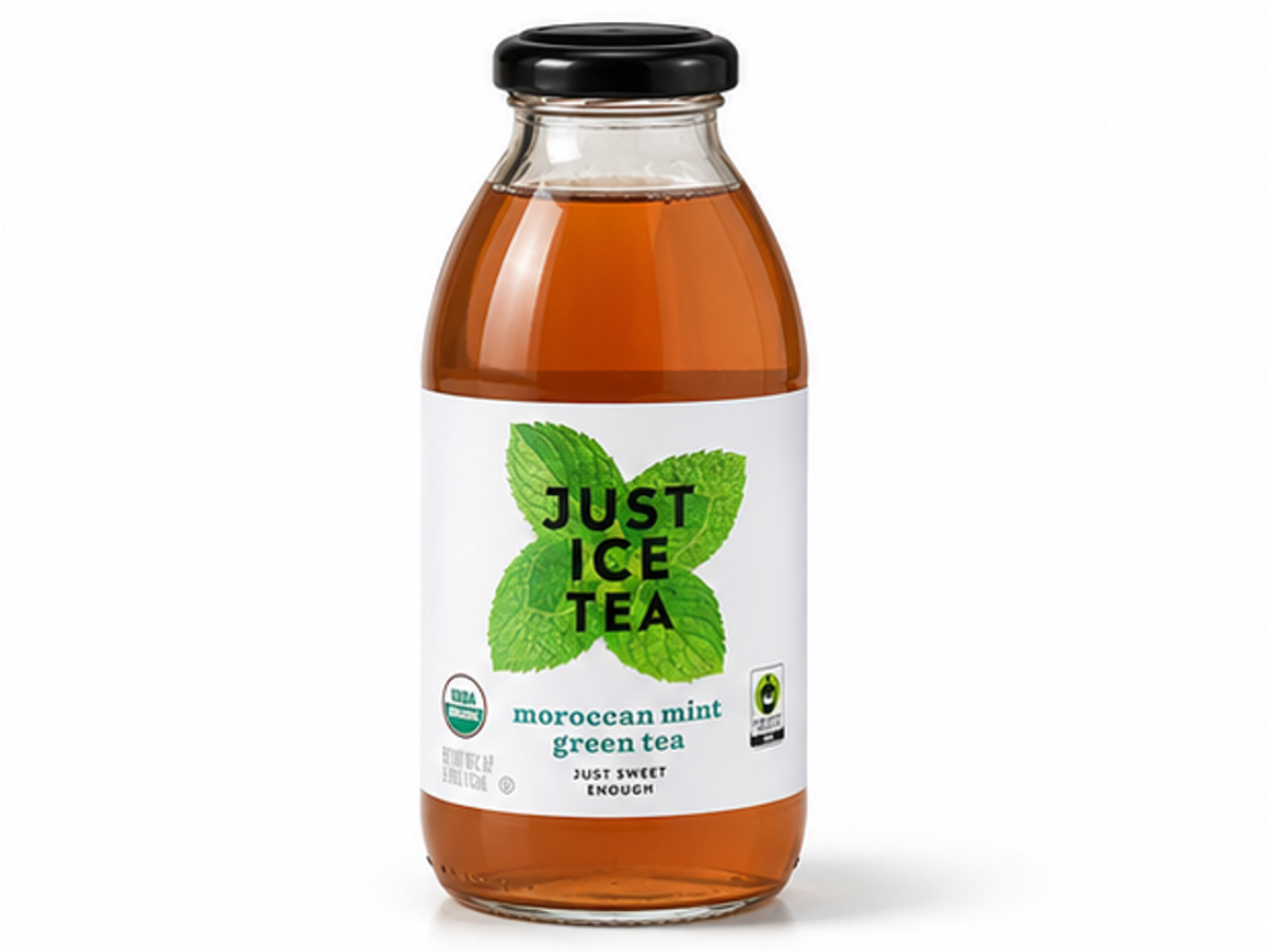 Just Ice Tea, Tea Green Moroccan Mint Organic, 16 Fl Oz