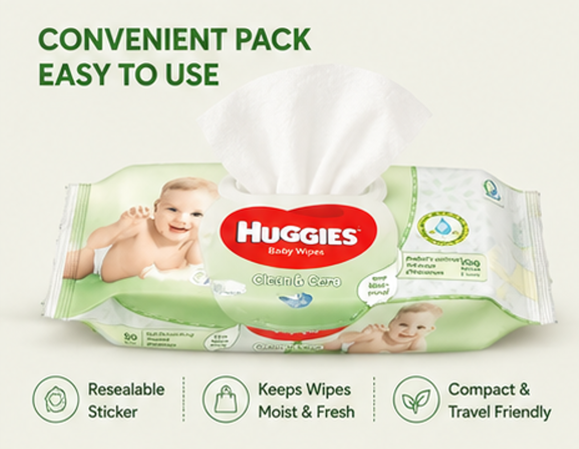 Huggies Natural Care Baby Wipes with Aloe Vera 56 Count (Pack of 12) Total 672 Wipes