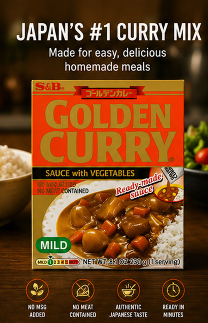 S&B Golden Curry Sauce with Vegetables Mild 8.1 oz