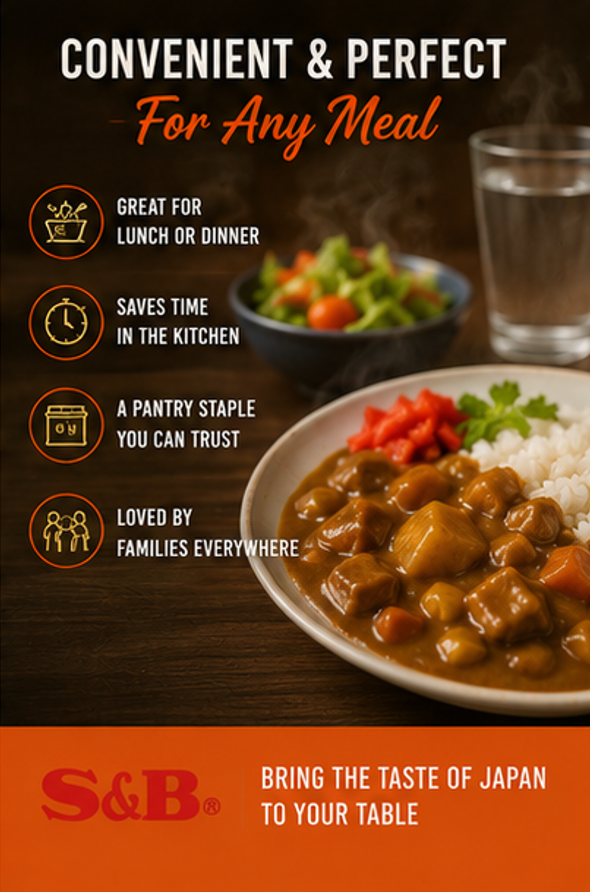S&B Golden Curry Sauce with Vegetables Mild 8.1 oz