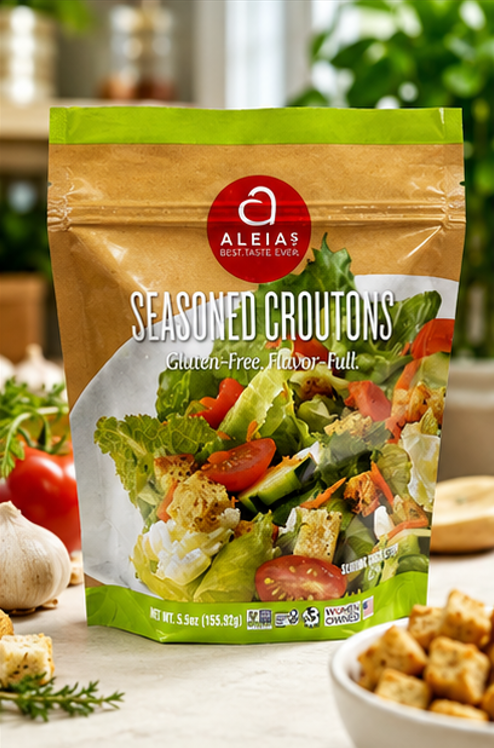 ALEIAS BEST. TASTE. EVER. Gluten Free Seasoned Croutons Crunchy Topping for Salads & Soups Dairy Free Soy Free Low Sodium No MSG Kosher 5.5 oz