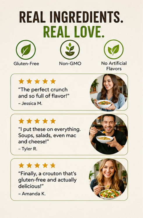 ALEIAS BEST. TASTE. EVER. Gluten Free Seasoned Croutons Crunchy Topping for Salads & Soups Dairy Free Soy Free Low Sodium No MSG Kosher 5.5 oz