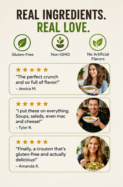ALEIAS BEST. TASTE. EVER. Gluten Free Seasoned Croutons Crunchy Topping for Salads & Soups Dairy Free Soy Free Low Sodium No MSG Kosher 5.5 oz