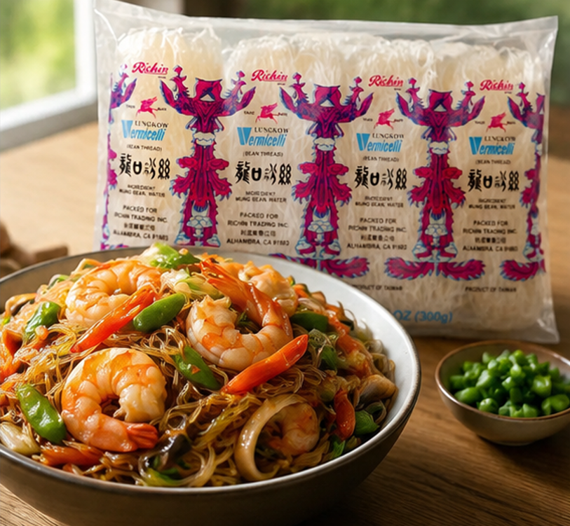 RICHIN Lungkow Vermicelli Bean Thread Glass Noodles 10.56 oz Non GMO Product of Taiwan 10.58 oz