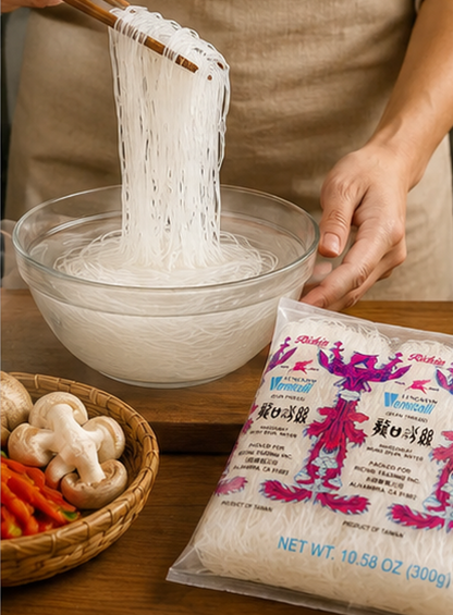 RICHIN Lungkow Vermicelli Bean Thread Glass Noodles 10.56 oz Non GMO Product of Taiwan 10.58 oz