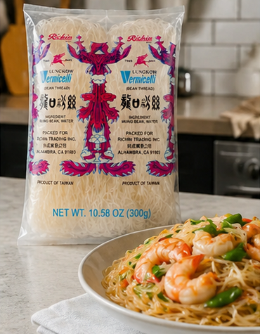 RICHIN Lungkow Vermicelli Bean Thread Glass Noodles 10.56 oz Non GMO Product of Taiwan 10.58 oz