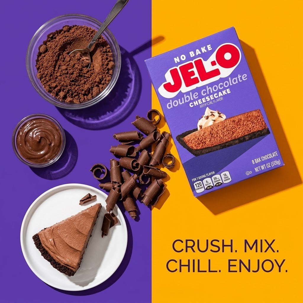 Jell-O No Bake Double Chocolate Cheesecake Mix - Makes 6 servings Jell-O