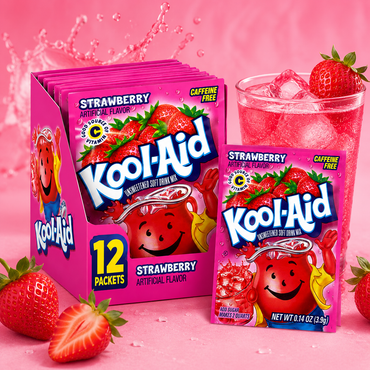 Kool-Aid Strawberry Unsweetened Soft Drink Mix Caffeine Free 0.14 oz