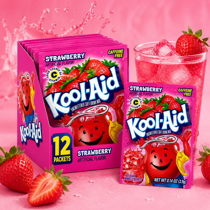 Kool-Aid Strawberry Unsweetened Soft Drink Mix Caffeine Free 0.14 oz